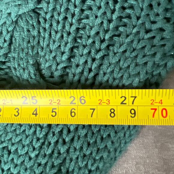 New River Co Authentic Heavy Knit Size Large V-Neck Green 100% Cotton - Picture 6 of 7